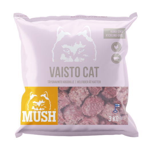 MUSH Vaisto Cat® Pink (3 * 3 Kg) (Kylling Gris)