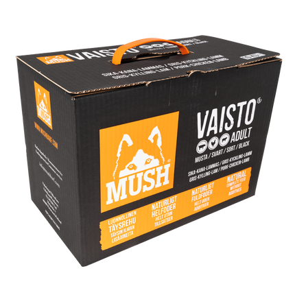 MUSH Vaisto® Sort (10 Kg = 41 x 245g) (Gris Kylling Lam)