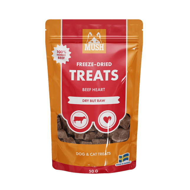 MUSH Treat Oksehjerte 50g