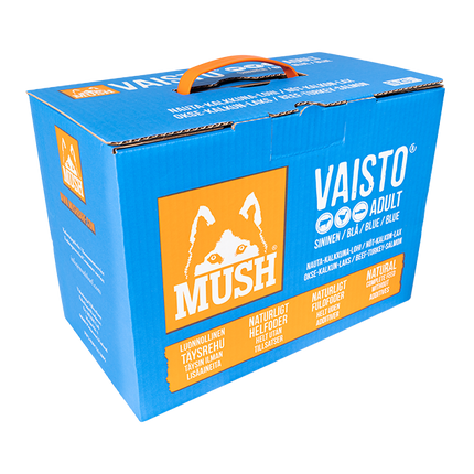 MUSH Vaisto® Blå (10 Kg = 41 x 245g) (Okse Kalkun Laks) - BARF